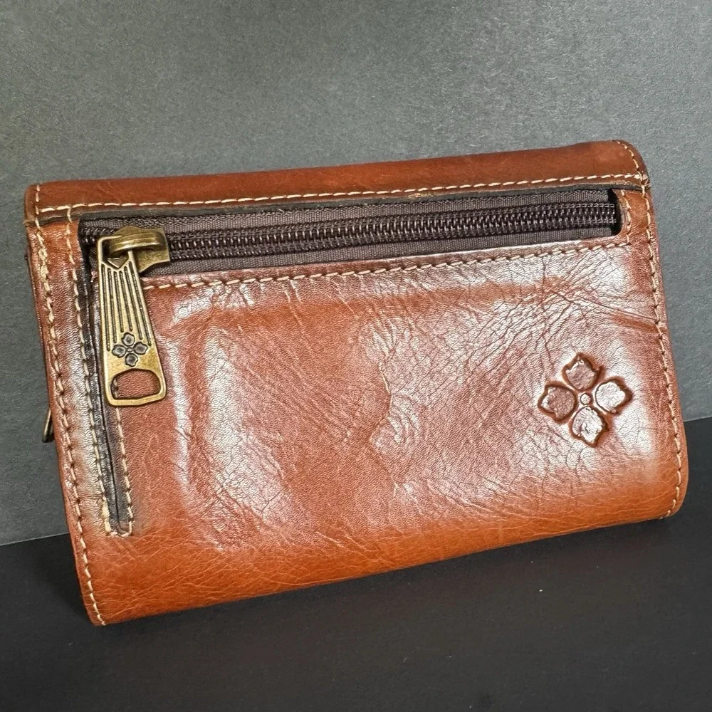 Patricia Nash Cametti Trifold Florence Leather Wallet Brown Classic Western Boho